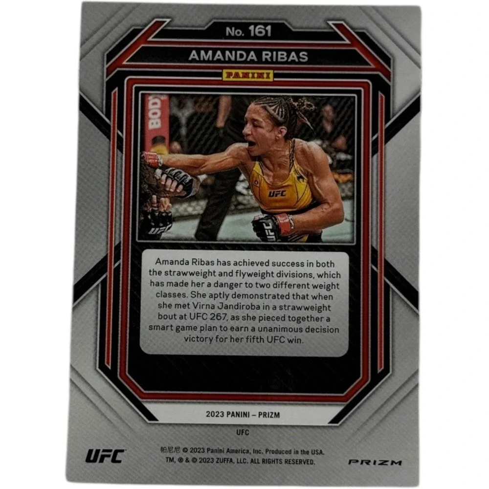 Amanda‎ Ribas Silver Cracked Ice Prizm Holo 2023 Panini Prizm UFC Card #161